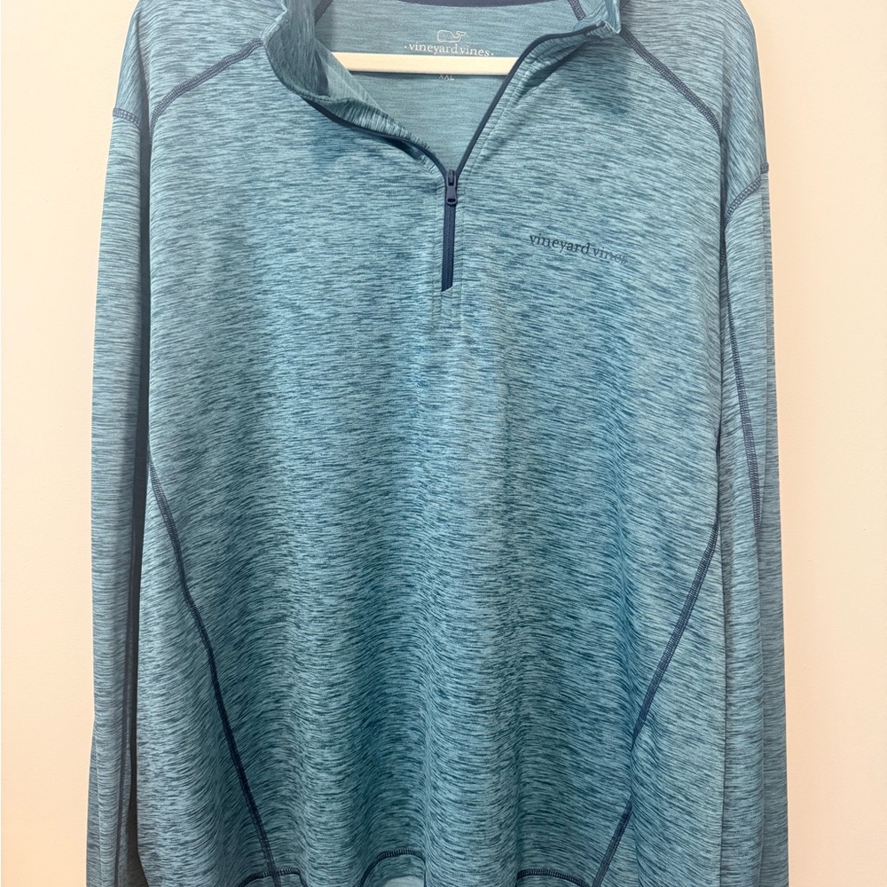 Vineyard Vines Teal Performance Pullover With Nav… - image 1